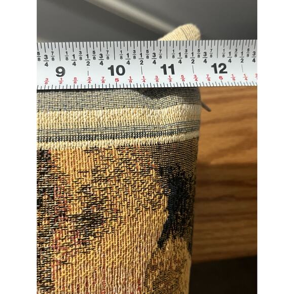 Vtg Metrax Craye Group Flemish Tapestry Cat Pillow 12x12 - Picture 6 of 6